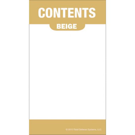 Content Label - Water Resistant - 2" x 3.5"- Beige