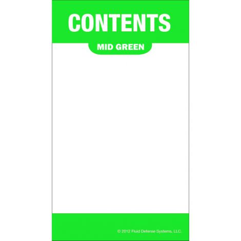 Content Label - Water Resistant - 2" x 3.5"- OilSafe - mid green