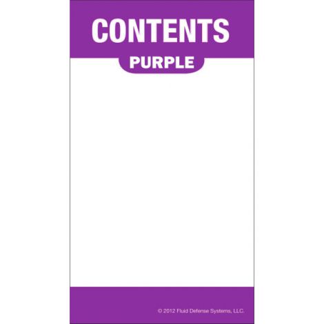 Content Label - Water Resistant - 2" x 3.5"- OilSafe - purple