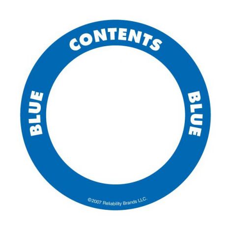 OilSafe - Contents Label - 2" Circle - Water Resistant - blue