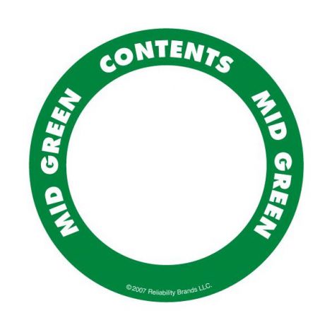 OilSafe - Contents Label - 2" Circle - Water Resistant - mid green