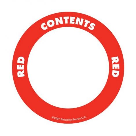 OilSafe - Contents Label - 2" Circle - Water Resistant - red