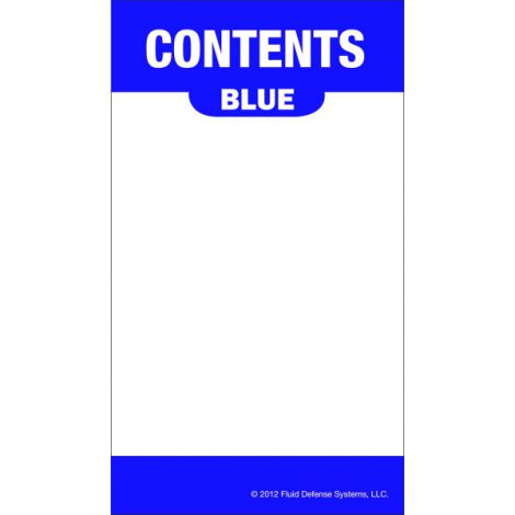 Content Label - Adhesive  - 2" x 3.5" - OilSafe - blue