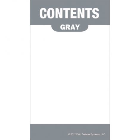 Content Label - Adhesive  - 2" x 3.5" - OilSafe - gray