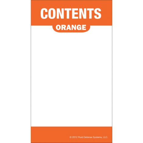 Content Label - Adhesive  - 2" x 3.5" - OilSafe - orange