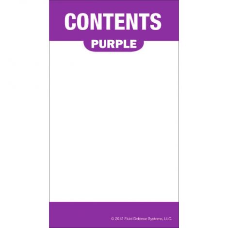 Content Label - Adhesive  - 2" x 3.5" - OilSafe - purple