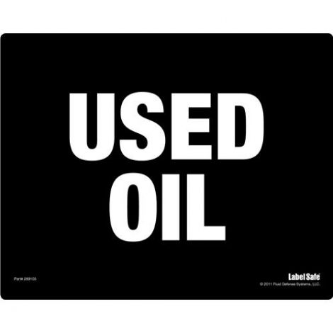 Label - Used Oil - Generic - Adhesive - 8" x 11" OilSafe