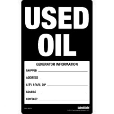 OilSafe Label - Used Oil - Generic - Adhesive 