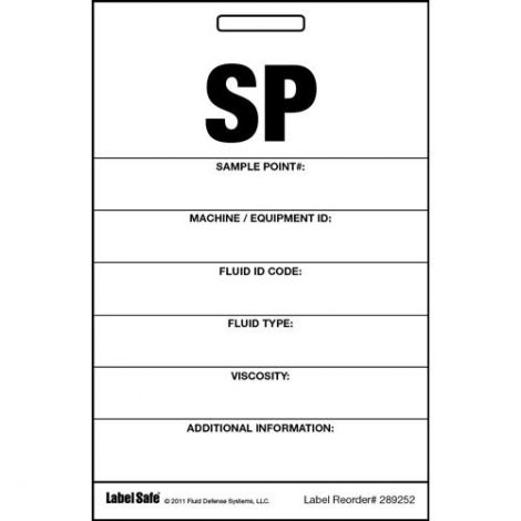 OilSafe, Label - Sample Point - Detailed - Plastic Card - 289252