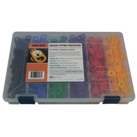 Grease Fitting Protector Kit - 17/32" (13.5mm) 6 Color - 240pc - OilSafe