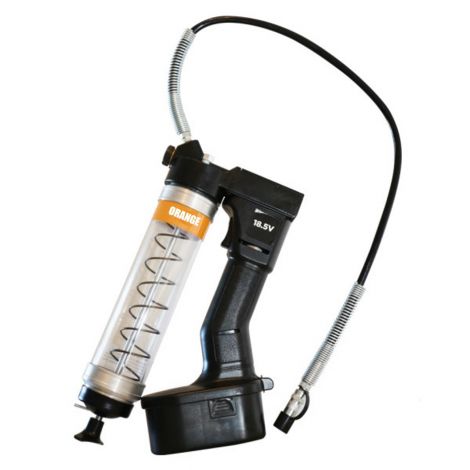Battery Operated Grease Gun - Clear - Orange