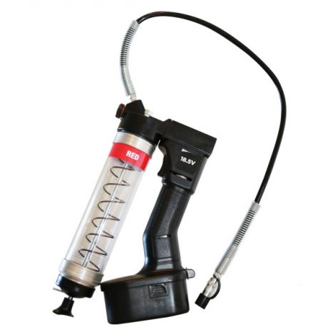 Battery Operated Grease Gun - Clear - Red