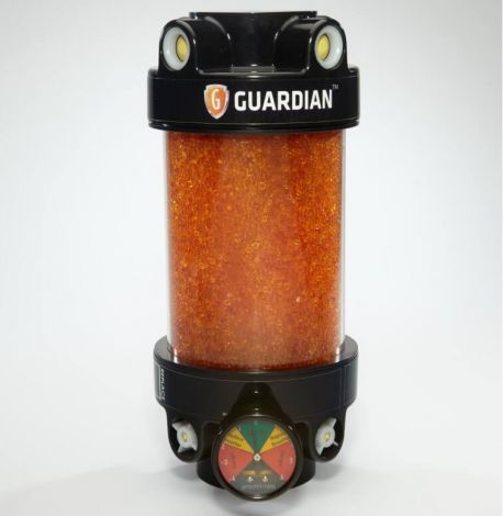 Air Sentry Guardian G5S2NGC 2" NPT Desiccant Breather with Isolation Check Valve and Gauge. The Guardian™ is a revolutionary design, incorporating 4 check valves in the top cap and 4 in the base, open at 0.1 PSI. 