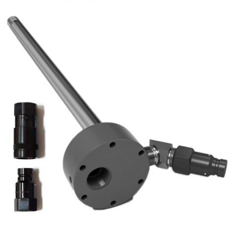 Hydraulic Reservoir Adapter - Black Male & Female disconnect