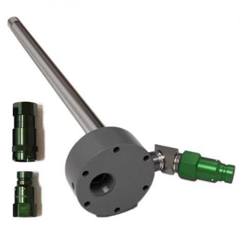 Hydraulic Reservoir Adapter - Dark Green Male & Female disconnect