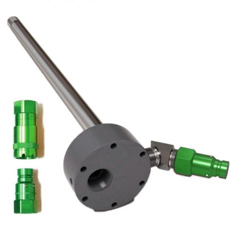 Hydraulic Reservoir Adapter - Mid Green Male & Female disconnect