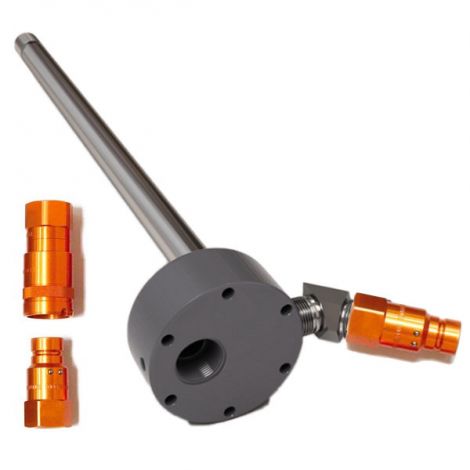 Hydraulic Reservoir Adapter - Orange Male & Female disconnects