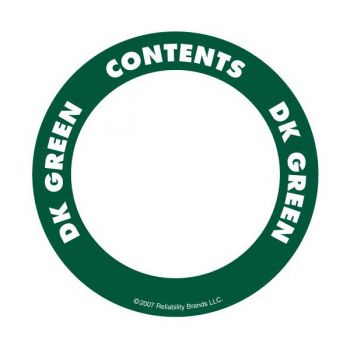 OilSafe - Contents Label - 2" Circle - Water Resistant - dark green