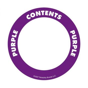 OilSafe - Contents Label - 2" Circle - Water Resistant - purple
