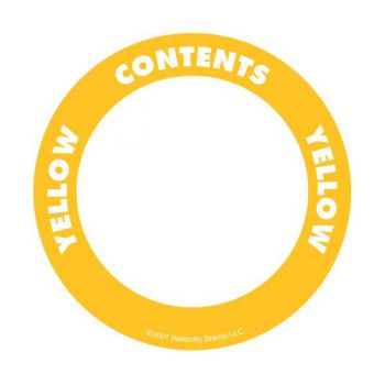 OilSafe - Contents Label - 2" Circle - Water Resistant - yellow