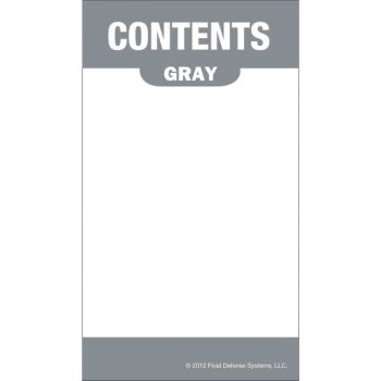 Content Label - Adhesive  - 2" x 3.5" - OilSafe - gray