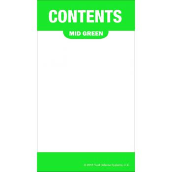 Content Label - Adhesive  - 2" x 3.5" - OilSafe - mid green