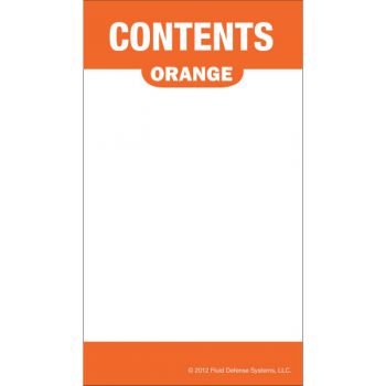Content Label - Adhesive  - 2" x 3.5" - OilSafe - orange