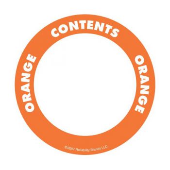 OilSafe - Contents Label - 2" Circle - Adhesive - orange