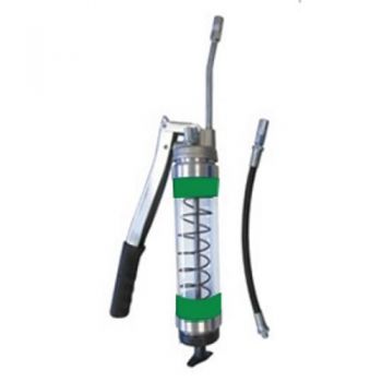 Lever Grease Gun - Heavy Duty - Clear - OilSafe - mid green